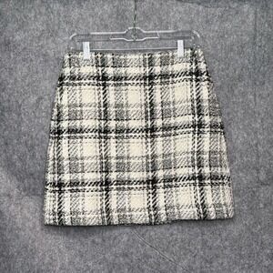 LOFT Black/White‎ Mini Tweed Pocket Wool/Cotton Blend Skirt- Sz 2